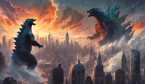 Godzilla destroying New York