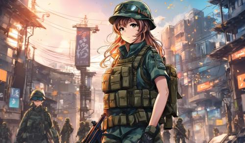 Anime female soldier