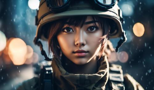 Anime female soldier