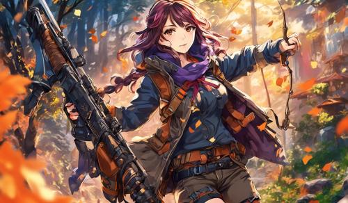 Anime female hunter