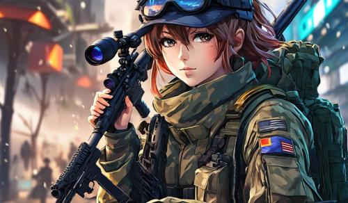 Female soldier with sniper