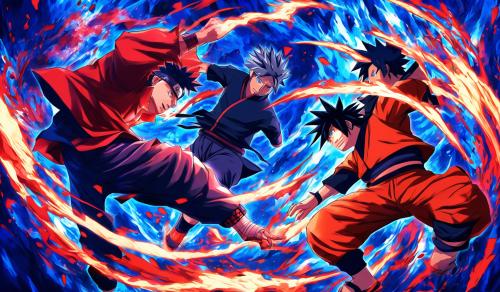 red Naruto vs blue sasuke