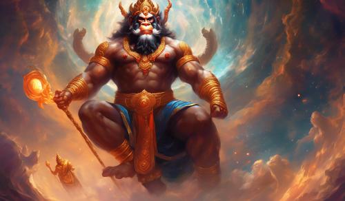 I imagined God Hanuman as the supreme leader of the world, the masculine, the most powerful with an aesthetic look with the rage look