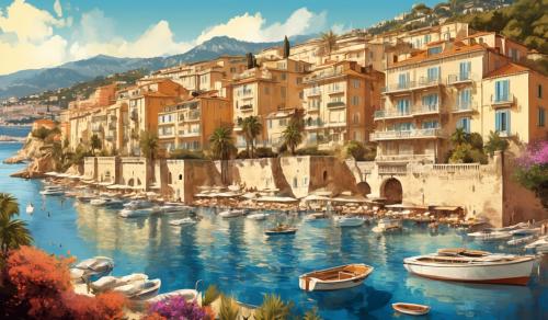 old poster of french riviera