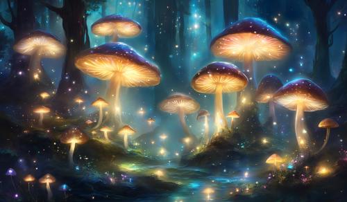 lights mushrooms pixies