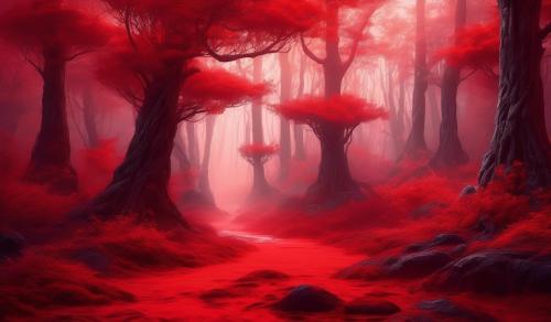 Red Mystical forest