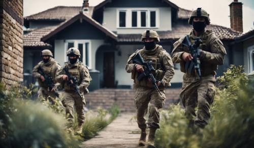 SAS soldiers raiding a house