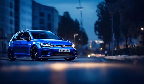 Blue vw golf r estate mk7