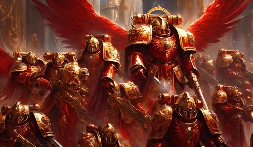 Warhammer 40,000 red angel space marines in custodes armor