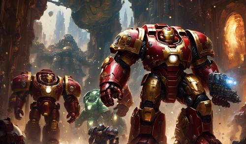 Warhammer 40,000 space marines in iron man hulkbuster armor