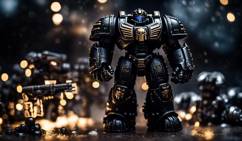 Warhammer 40,000 space marines in black hulkbuster punisher armor