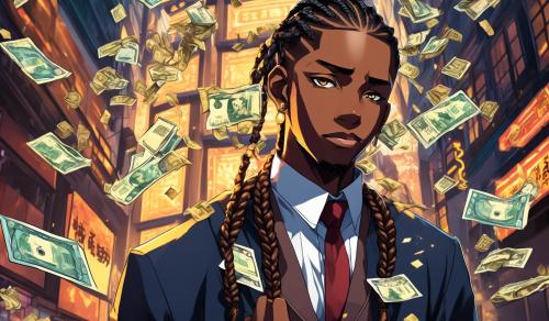 BLACK MALE WITH BRAIDS AND MONEY