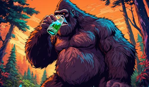 Bigfoot drinking alcohol