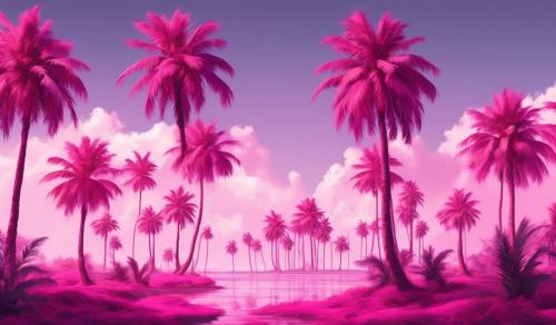 Pink palm trees