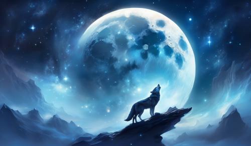 Moon and wolf