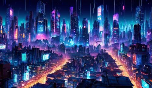 cyberpunk, city, night