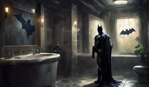 batman at bathroom