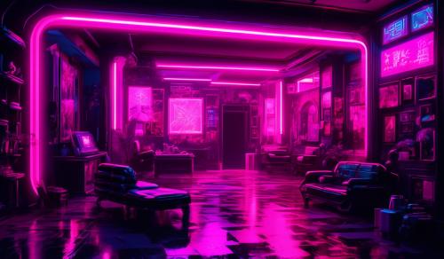 pink neon aesthetic black 