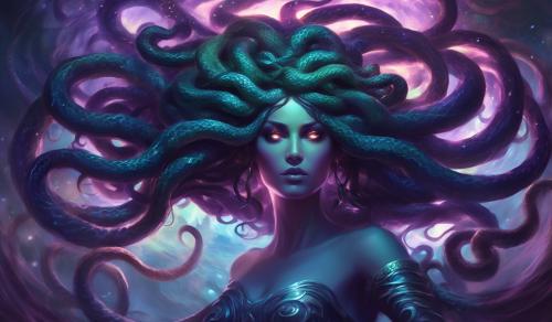 Medusa with a sinister stare