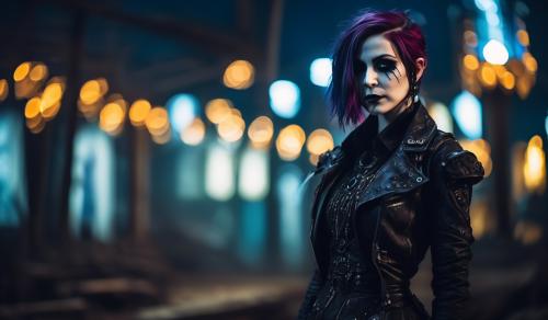 Borderlands style goth woman