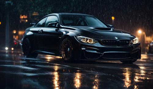 Black bmw m4 f80 by rain