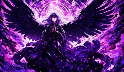 Holy spirit in black and purple