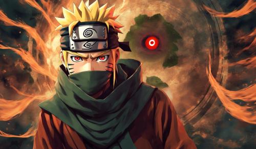 Naruto in sage form with a sharingan