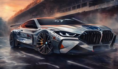 bmw m8 com relógio digital