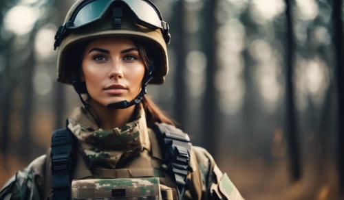 female soldier with perfect body