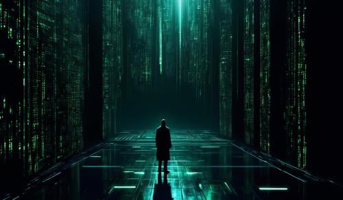 I want a plain dark to black background that is matrix themed but not too much going on. It has to have a hacker vibe to it.