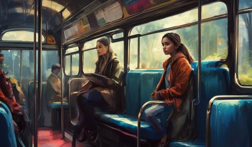 A girl on a bus