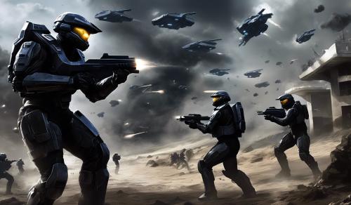 Halo ODST Unit fighting overwhelming odds