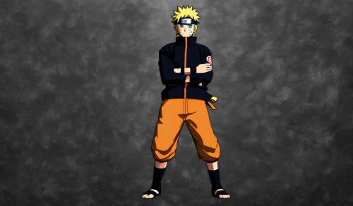 naruto with black background on right-side.