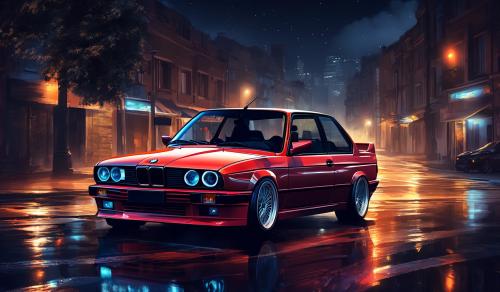 Bmw e30 in night