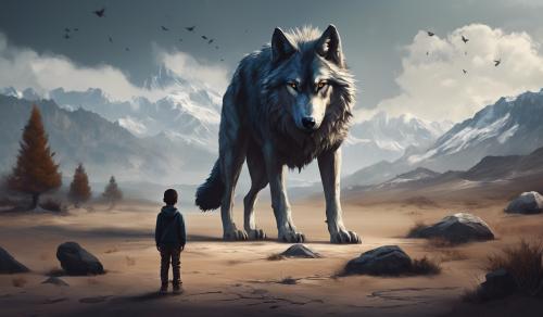 lonely boy standing which symbols wolf