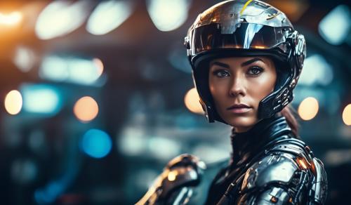 female cyborg racer