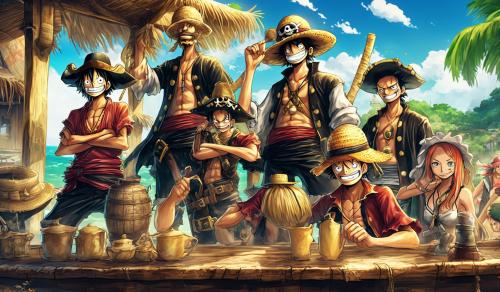 give me a cool background of the straw hat pirate crew from one piece