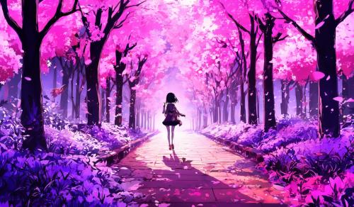 86anime,nature,black,pink,violet.