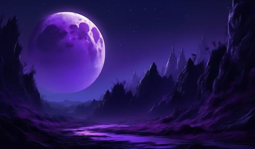 a moon with a dark vibe and some purple