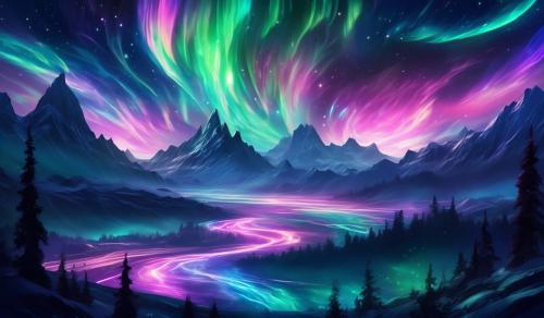 Aurora swirling lights