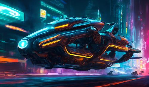 Hoverbike cyperpunk concept,neon,sleek,high tech