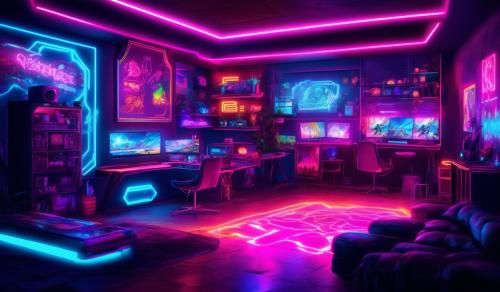 Gaming room with Neon light with live wallpaper