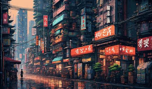 Pixel art. Tokyo