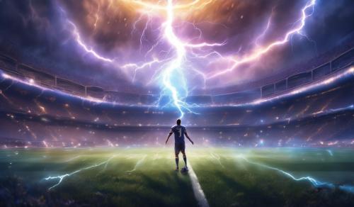 Lightning strikes a football