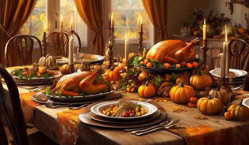 Thanksgiving Day Themed Dinner table