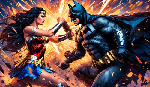 Wonder woman fighting batman