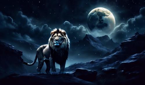 dark moon night with BMW roar with lion