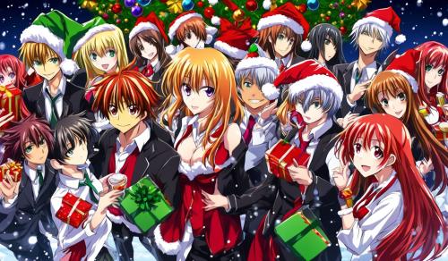 Highschool dxd characters in a Christmas party 