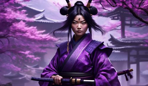 samurai girl black ande purple