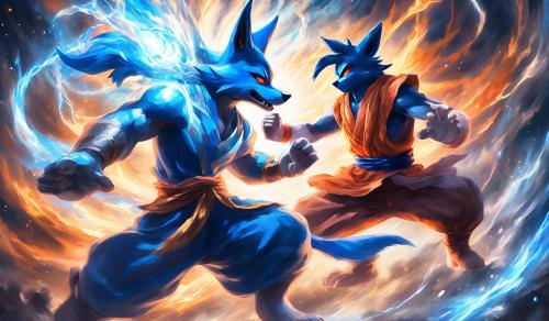 Lucario fighting Ultra Instinct Goku